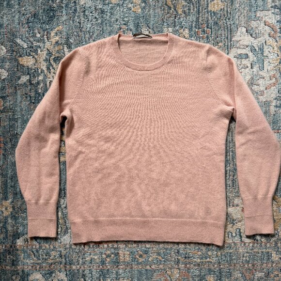 Everlane 100% Cashmere Classic Crew Sweater- Light Pink- Size L - Picture 1 of 5